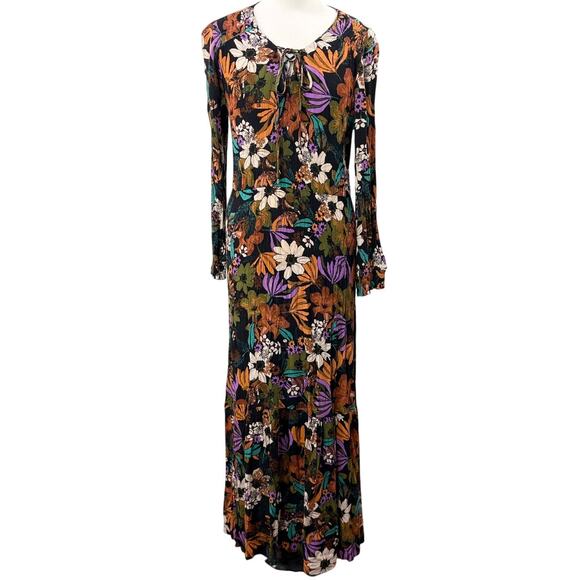 ECI Size 10 Vintage 90s Y2K Dress Boho Dark Floral Forest Fairy Grunge Indie - Picture 1 of 16
